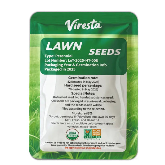 VIRESTA Cold-Hardy Fall Grass Seed Mix, Cool-Season Lawn Seed Blend for Sun and Shade, Fast Germination & Frost Resistant for Overseeding and Lawn Repair, Multi-Species Blend with Ryegrass and Kentucky Bluegrass