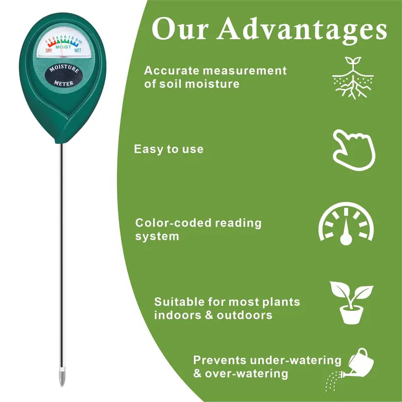 6.7 Inch Probe Soil Moisture Meter - Accurate & Fast Reading Rootzone Moisture Tester, Portable No-Battery Garden Tool, Vegetable Garden Soil Tester Great for Potted Plants